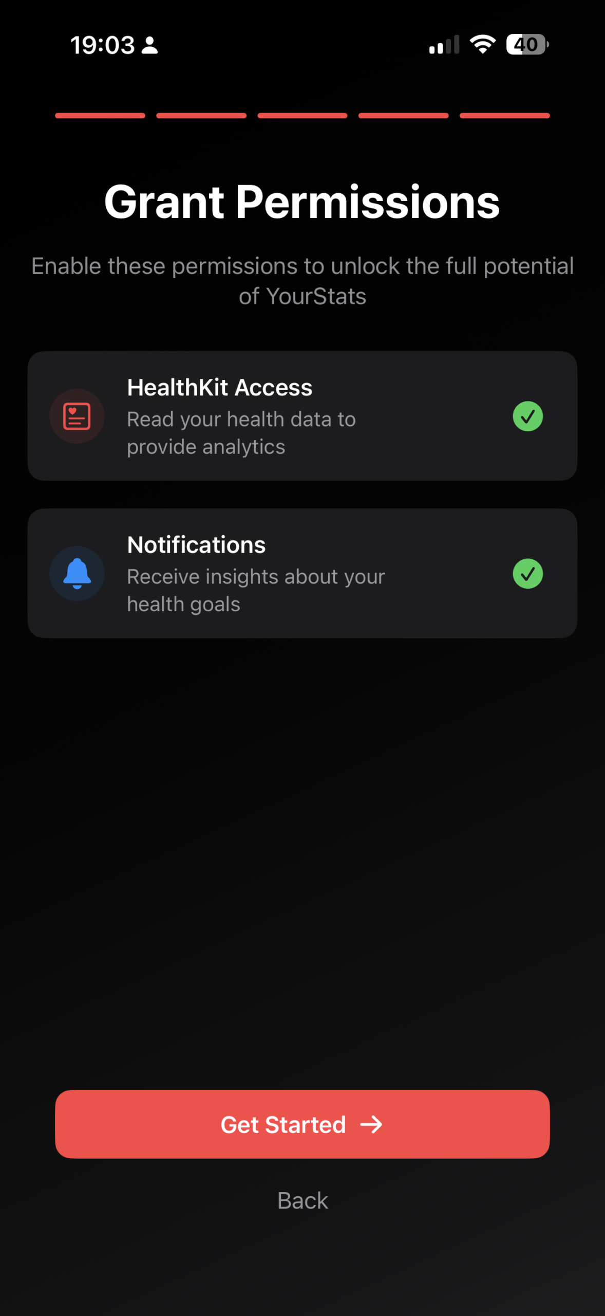 Nach einigen Erklärungsfolien wird erst nach HealthKit-Access, dann nach Notification Permissions gefragt.