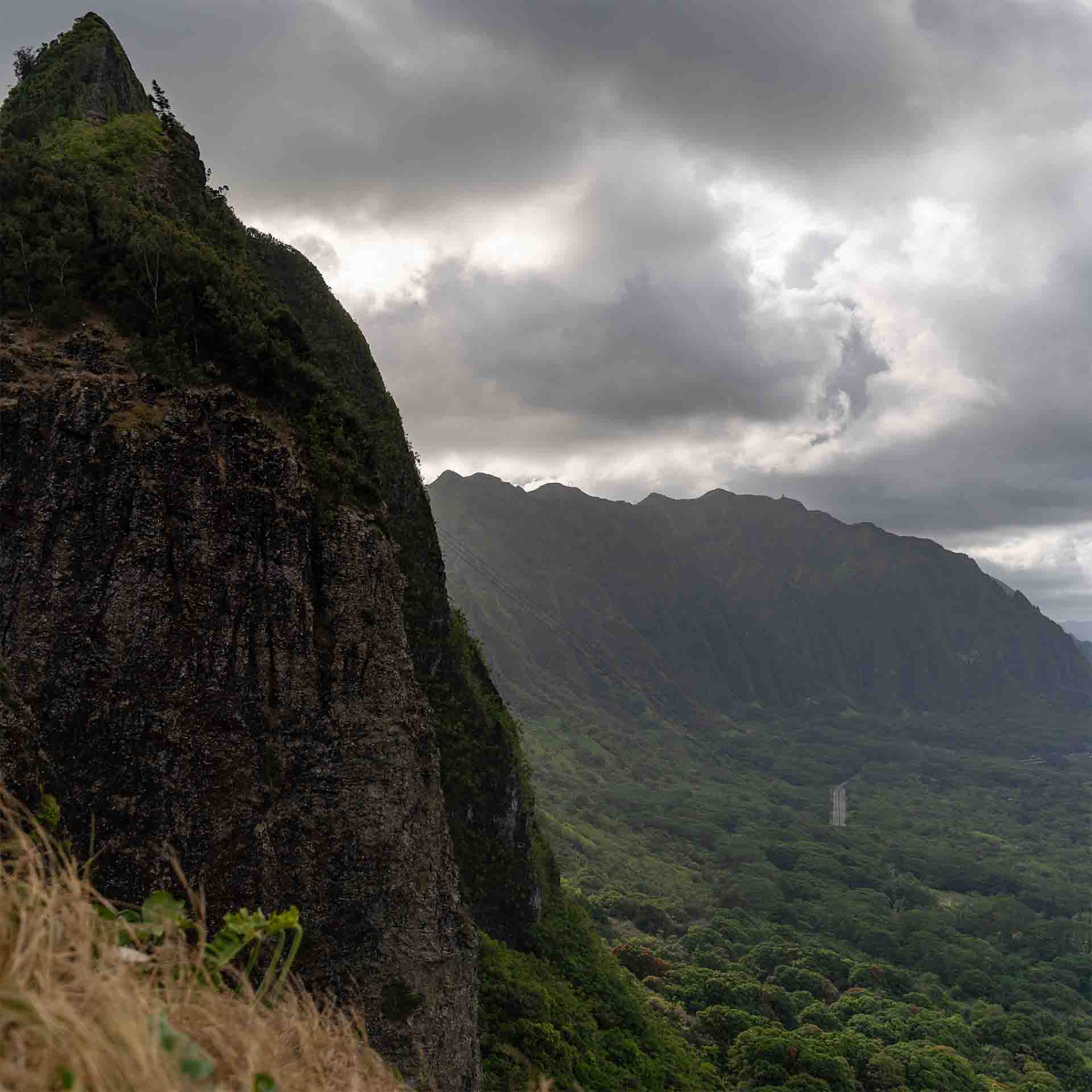 Bei Honululu ist es aber auch bergig