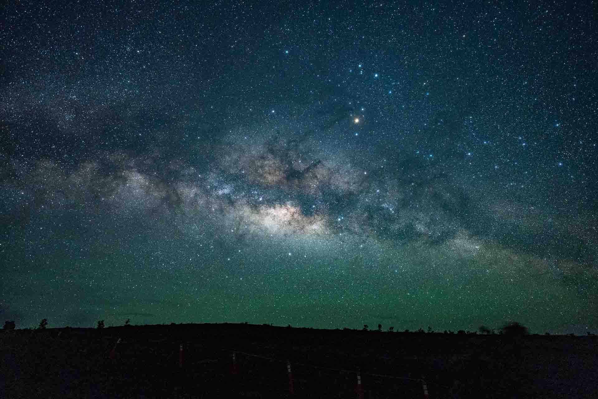Der Sternenhimmel über dem Vulkan