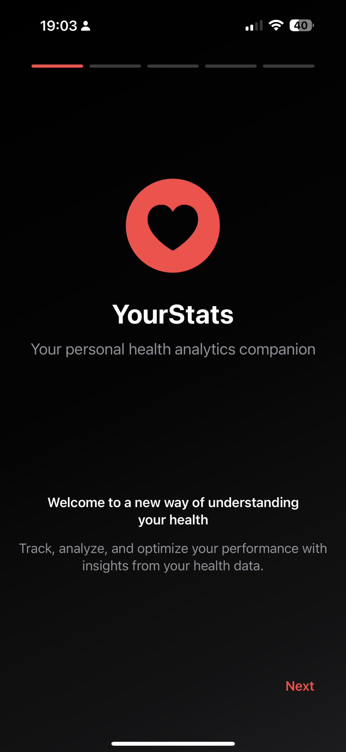 Das erste, was einen in der App begrüßt